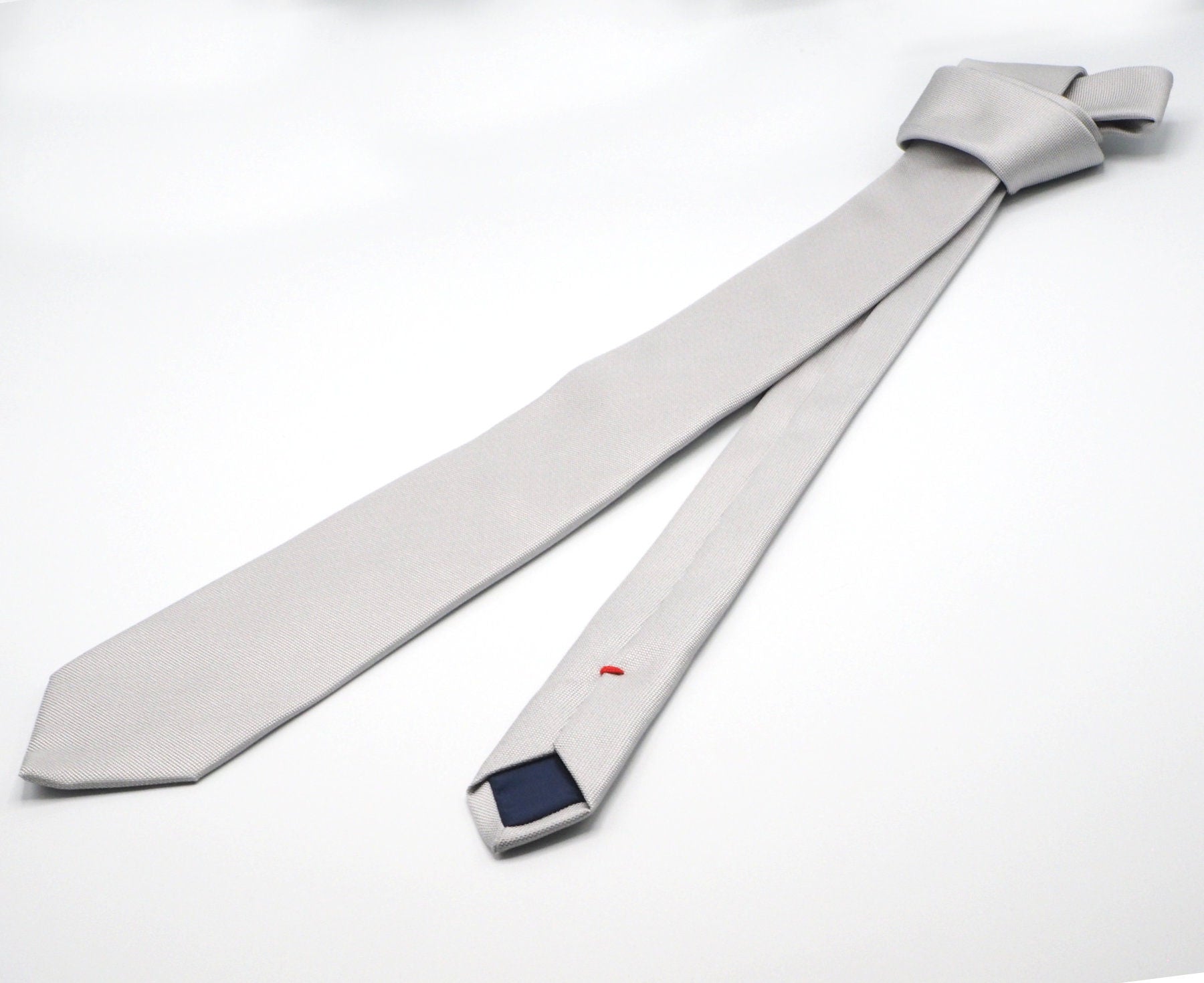 Pure silk silver tie