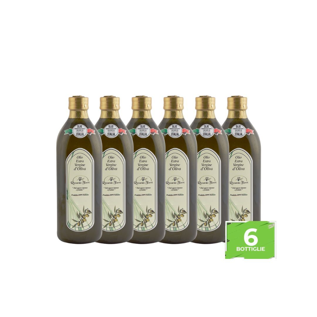 6 x 1 Lt bottles of 100% Italian extra virgin olive oil