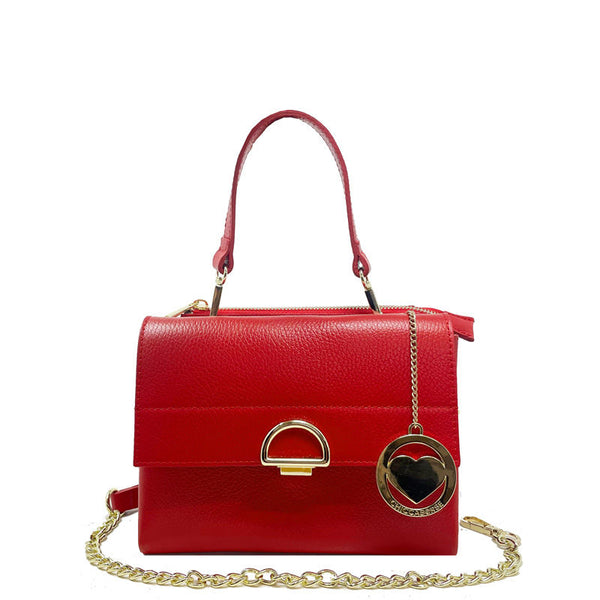 Small Clutch Bag Double Compartment Leather with Chain - K054 