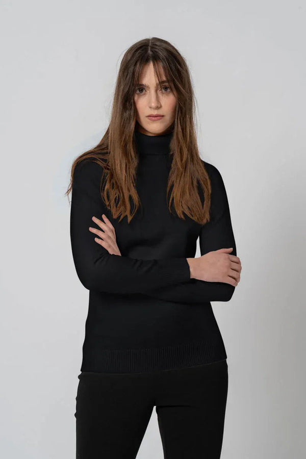 Maglia Basic collo alto nera