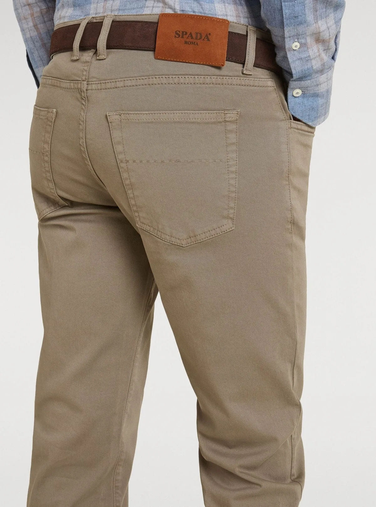 Pantalone 5 tasche in gabardine di cotone