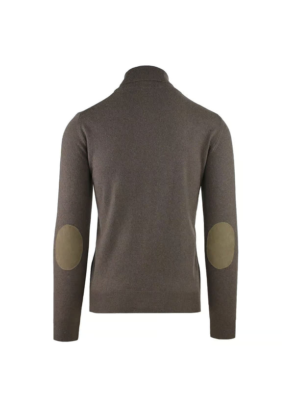BLEND CASHMERE TURTLENECK WITH ALCANTARA PATCHES