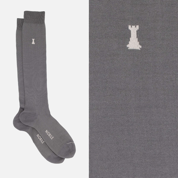 Solid Color Box - 2 x Black/2 x Blue/2 x Grey - Long Socks