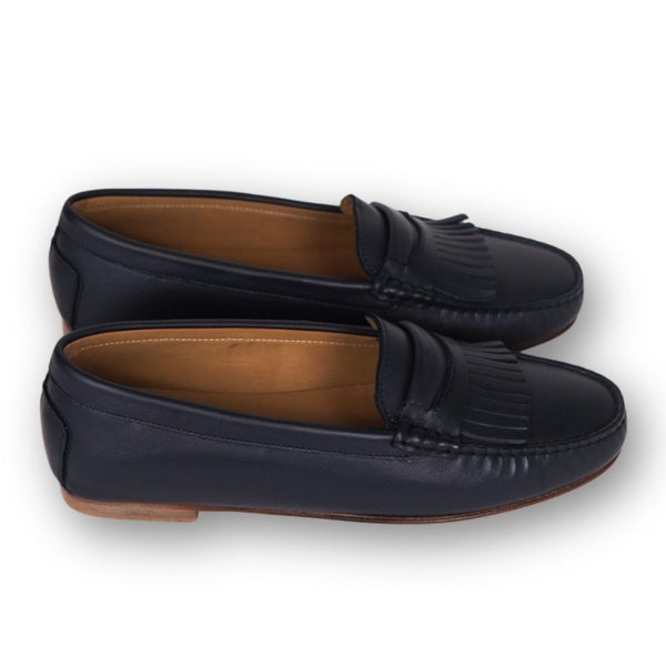 MastroDomenico Women's Handmade Moccasins - Black Sapphire