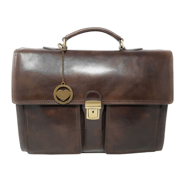 Large Briefcase Work Bag Men's Document Holder Leather Briefcase - 43x30x11 Cm - G1010 