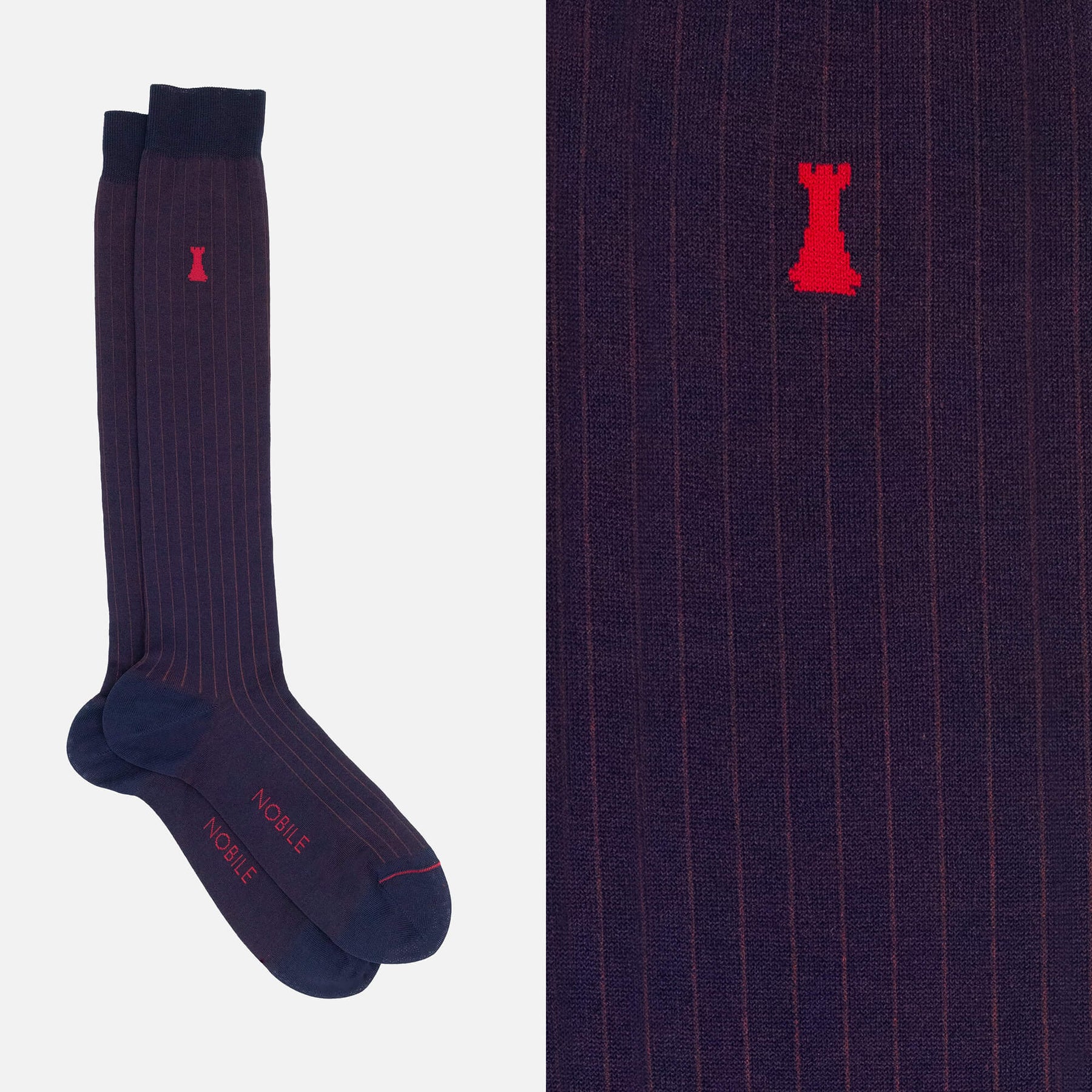 Julius Caesar - Long sock with very fine ribs
