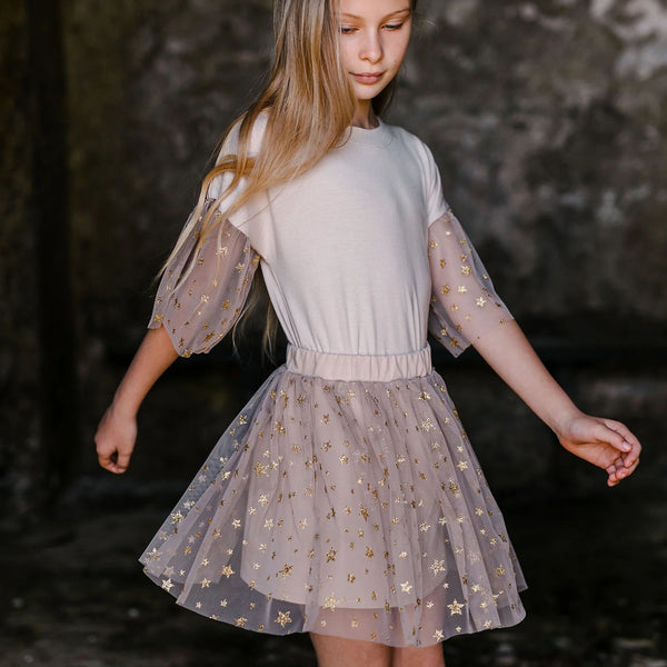 TULLE SKIRT WITH GLITTER STARS