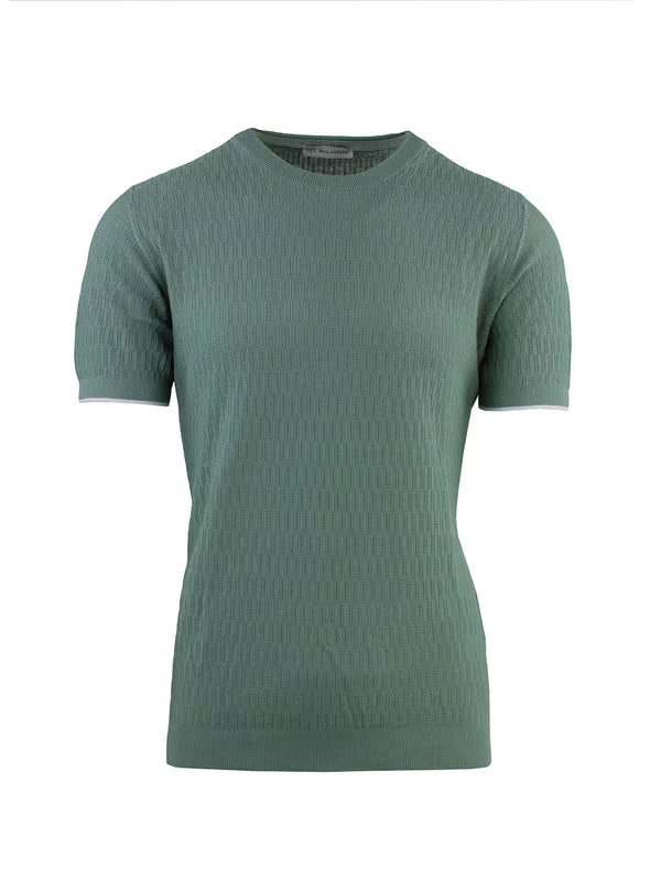 CREW NECK HALF SLEEVE RIBBED LINKS