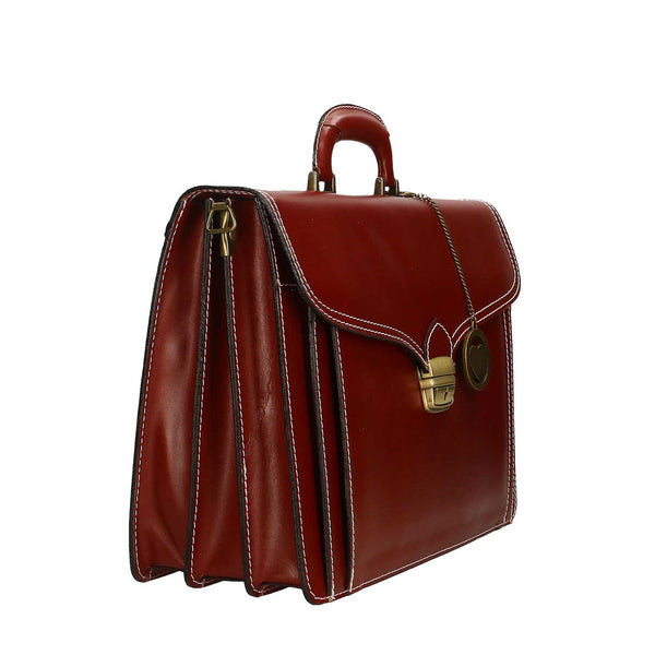 Men's Leather Business Bag, Briefcase, 24 Hour Office Document Holder - 39x30x18 cm - 7010 