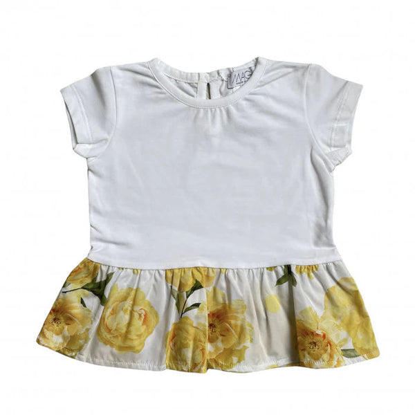 MAGLIA CON BALZA STAMPA PEONIE