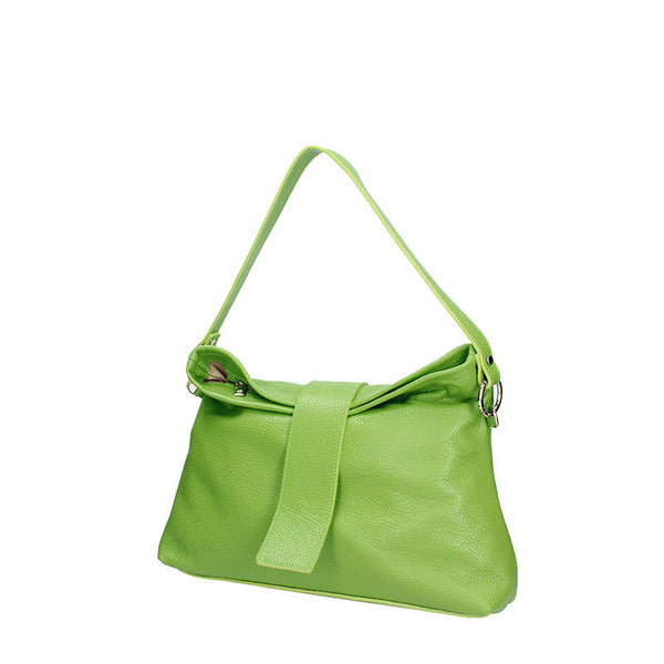 Large leather shoulder bag with central band - 7158. 