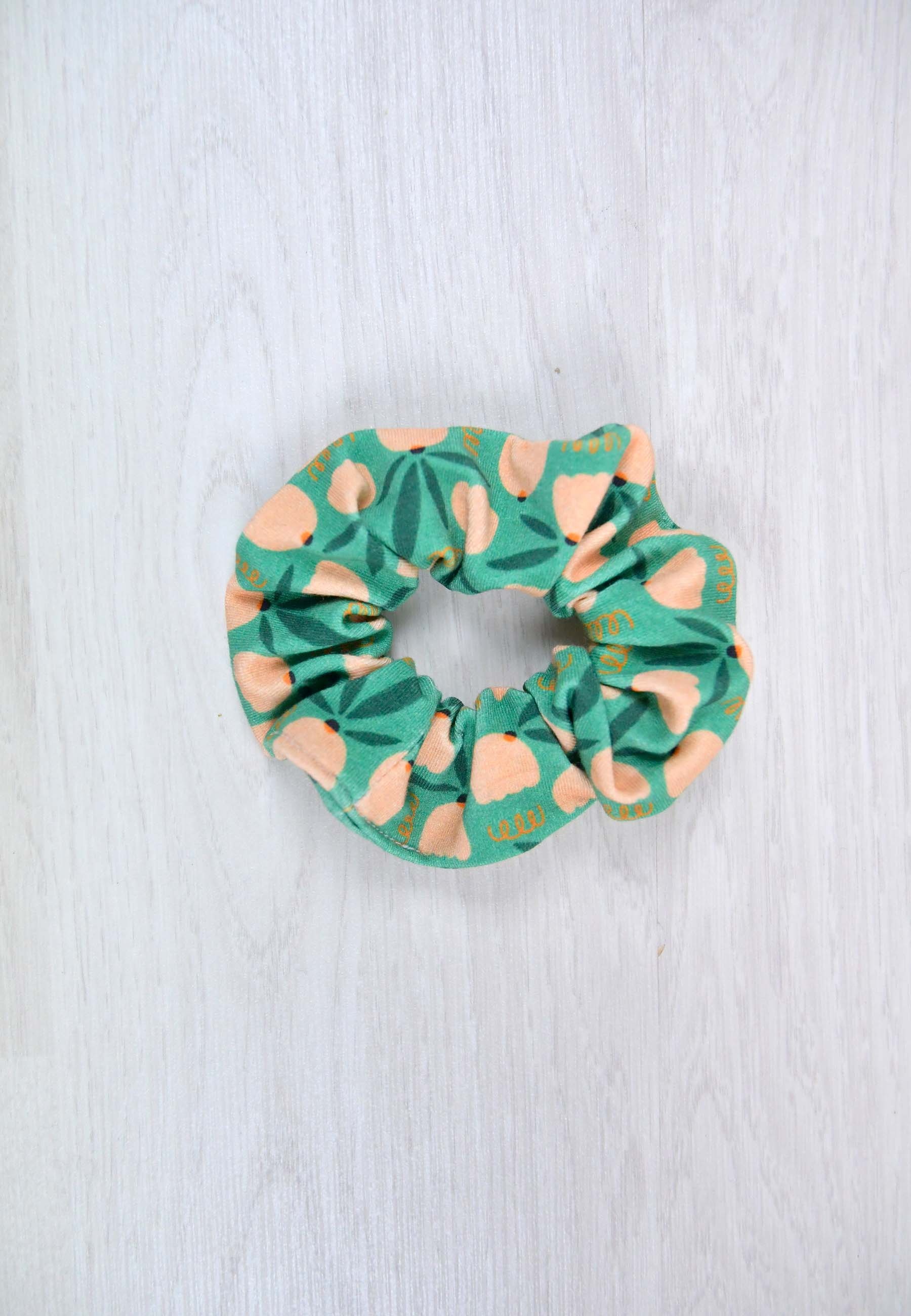 Chouchou (scrunchie) in bambù - Tulipani - Palloncino blu
