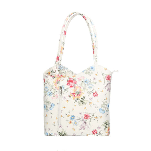 Borsa a Spalla da Donna Fantasia Floreale in Pelle - 27x30x9 cm - 80056