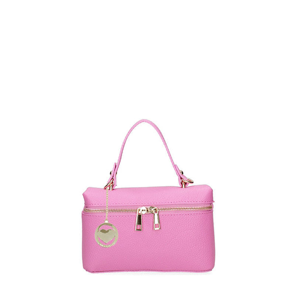 Women's Small Leather Clutch Bag with Double Zip Closure - 07160. 