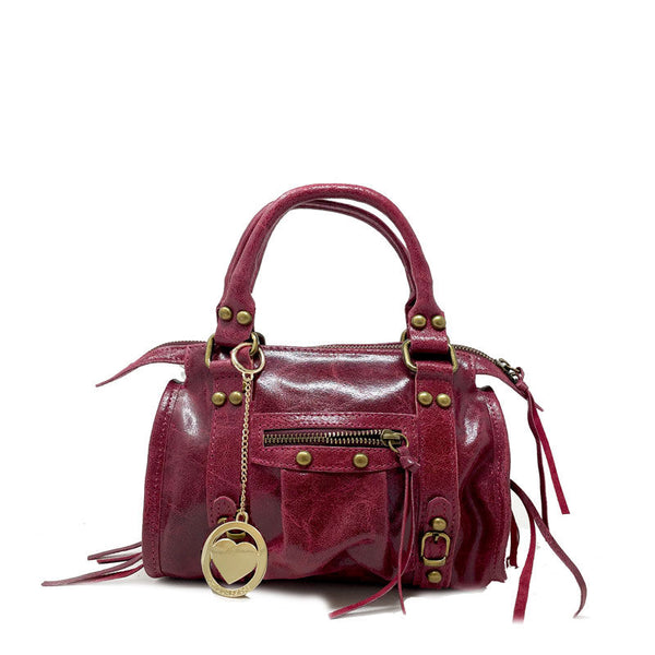 Borsa a mano piccola in pelle spatolata con borchie - Courmayeur K072