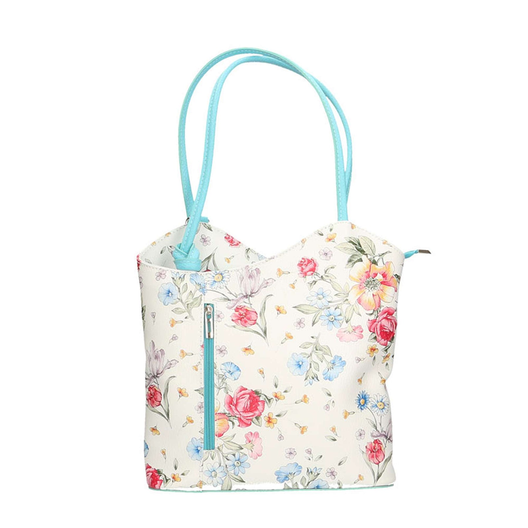 Borsa a Spalla da Donna Fantasia Floreale in Pelle - 27x30x9 cm - 80056