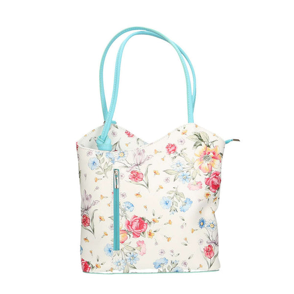 Borsa a Spalla da Donna Fantasia Floreale in Pelle - 27x30x9 cm - 80056