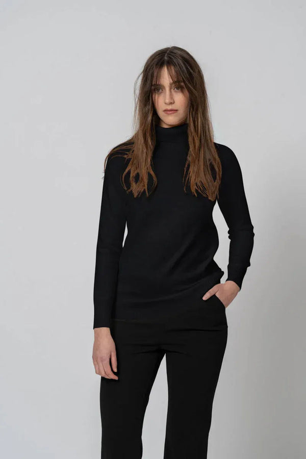 Maglia Basic collo alto nera