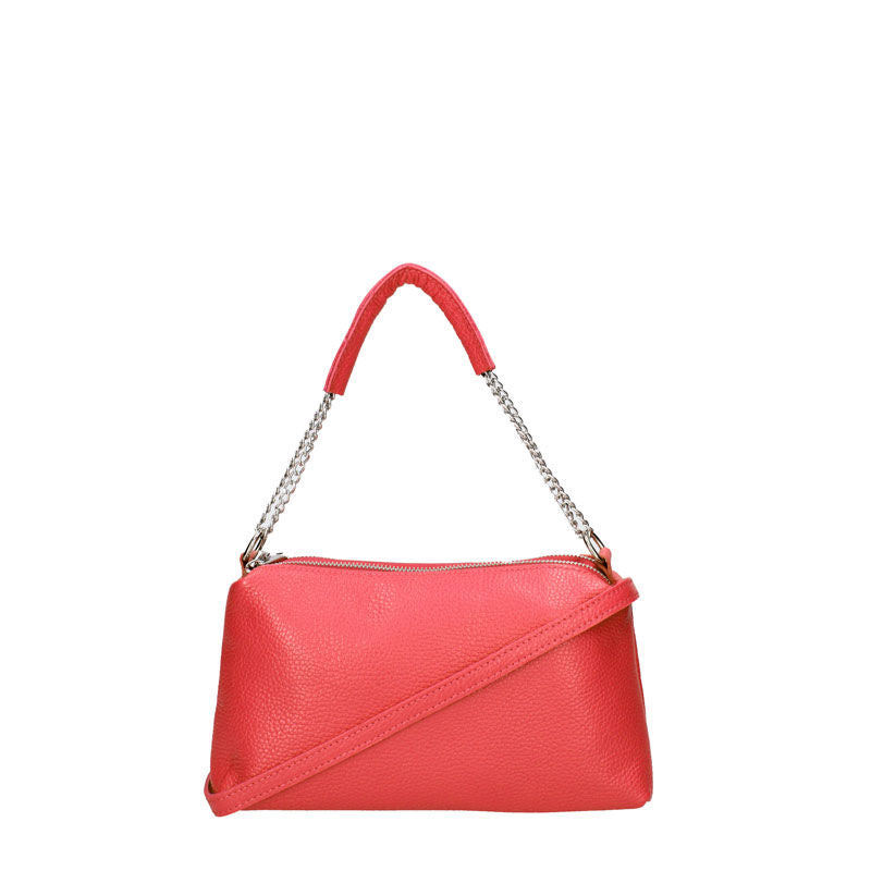 Small clutch bag with chain and double zip - 7141. 
