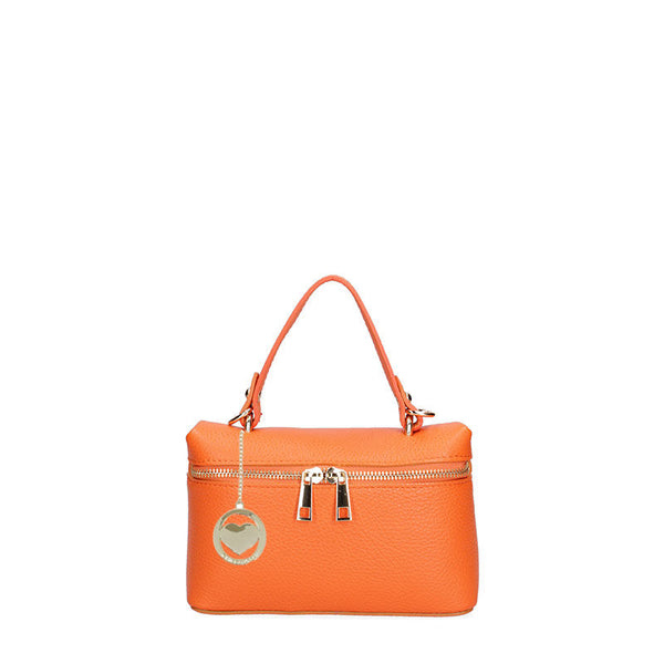Women's Small Leather Clutch Bag with Double Zip Closure - 07160. 