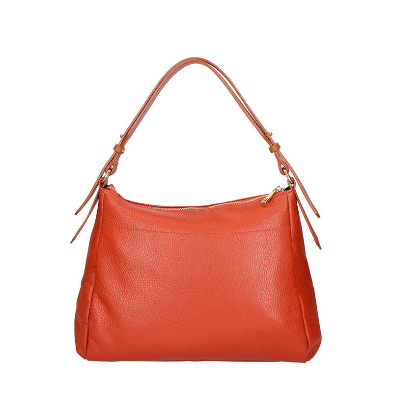 Women's Leather Handbag Contrast Handles - 6675.