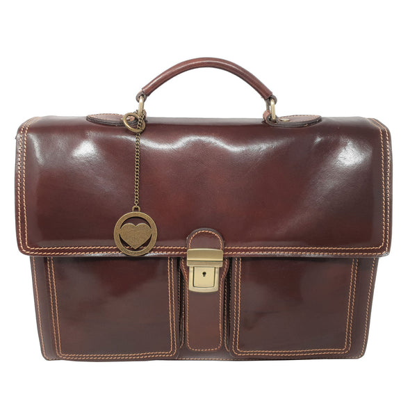 Large Briefcase Work Bag Men's Document Holder Leather Briefcase - 43x30x11 Cm - G1010 