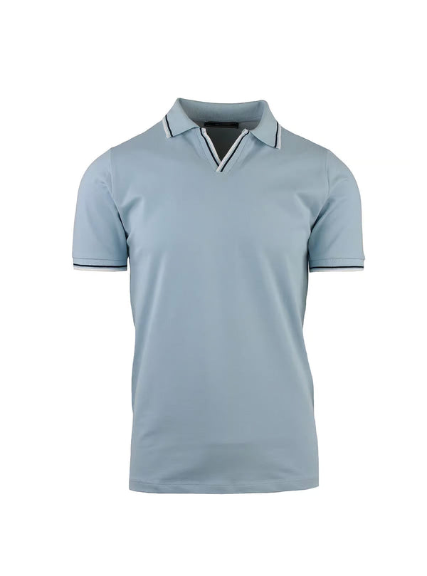 SHORT SLEEVE PIQUET POLO WITH CROSSED FINISH