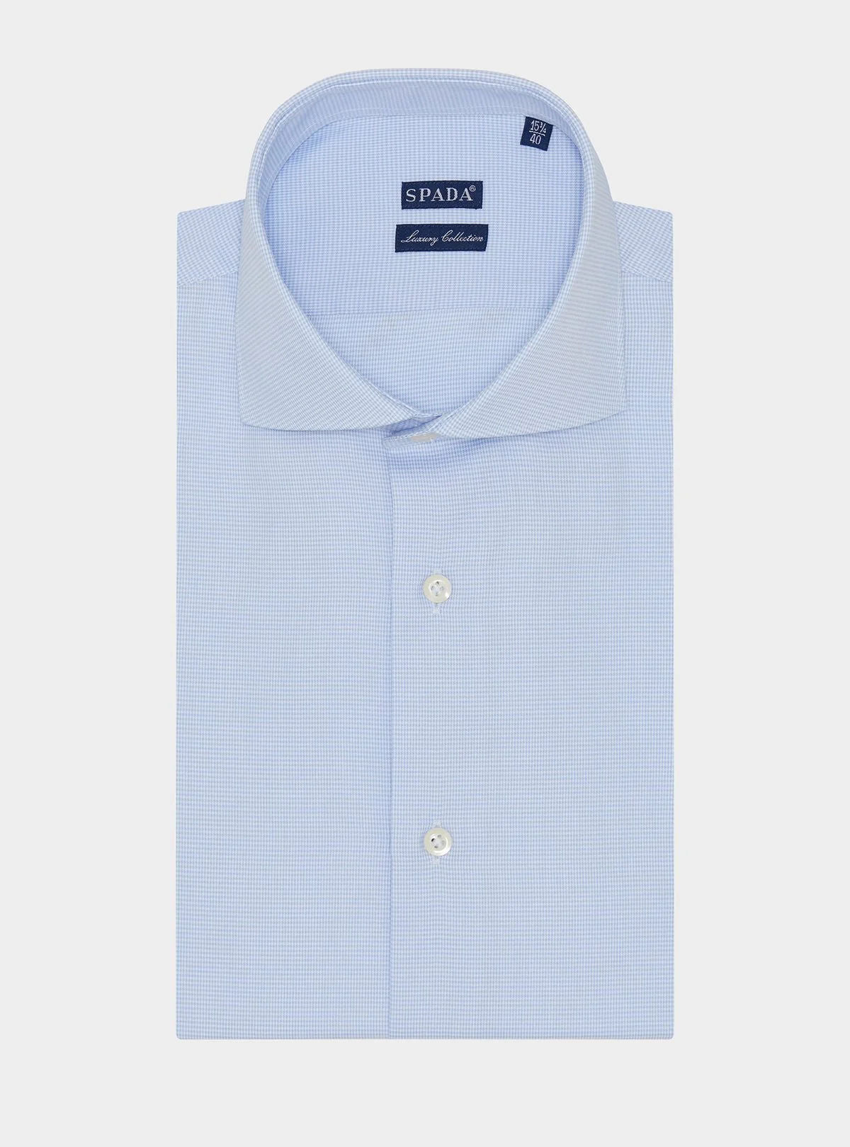 French collar shirt in checked cotton