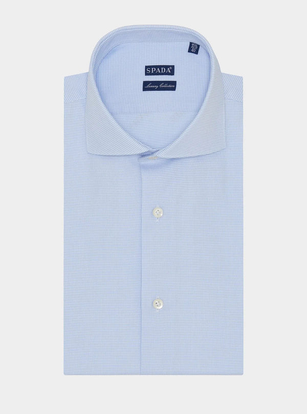 French collar shirt in checked cotton