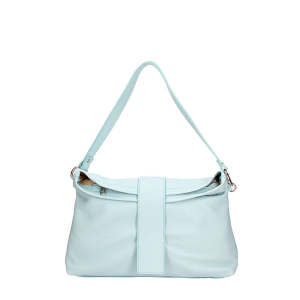 Large leather shoulder bag with central band - 7158. 