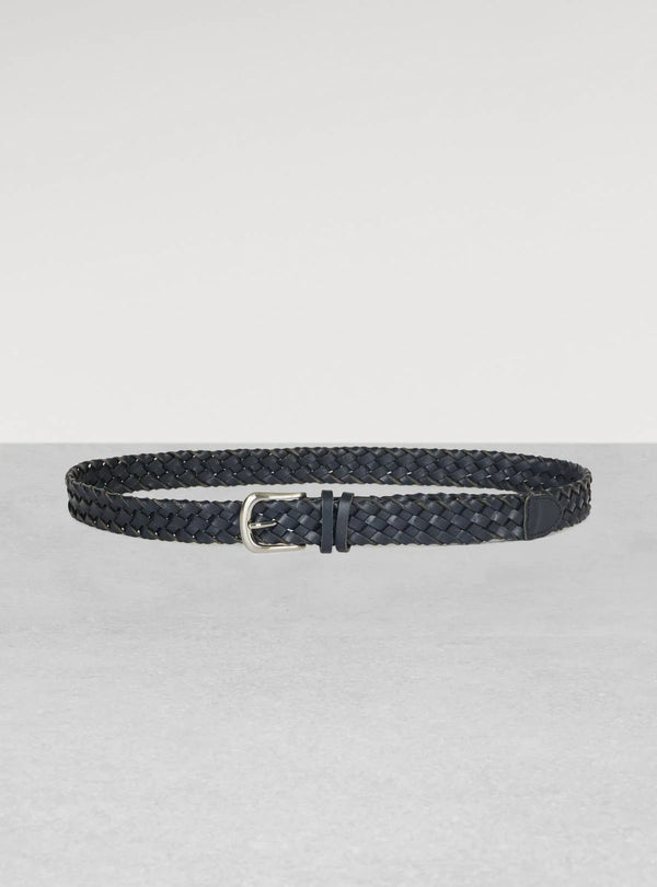 Braided leather belt
