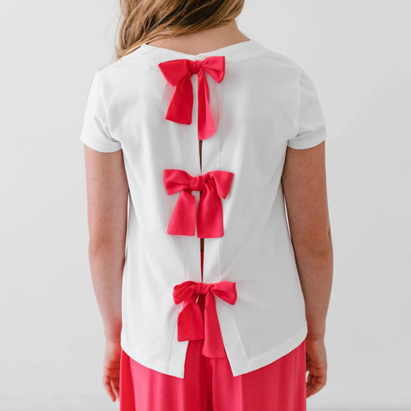 T-SHIRT CON FIOCCHI IN VISCOSA