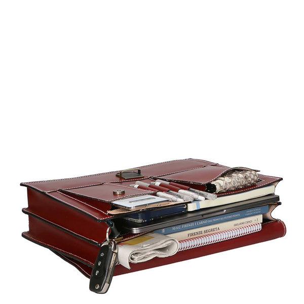 Men's Leather Briefcase, Briefcase, Document Holder - 38x28x12 cm - 7003 