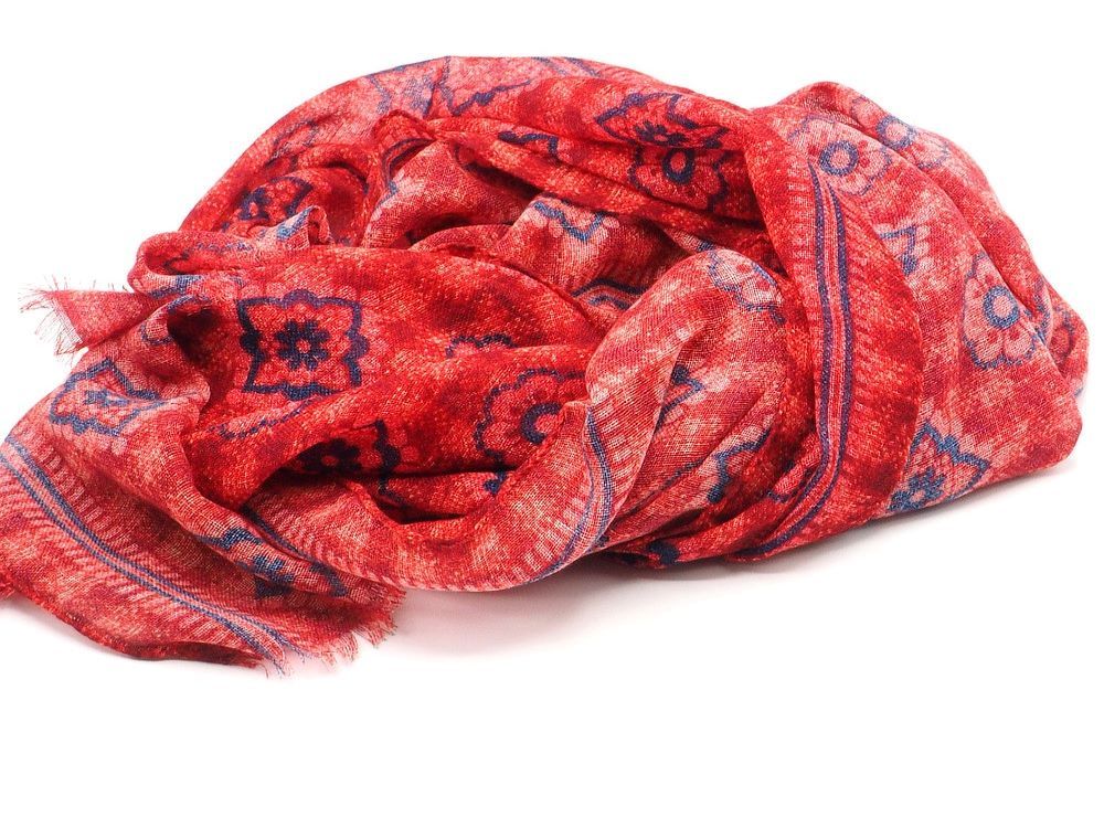 Red pure wool scarf