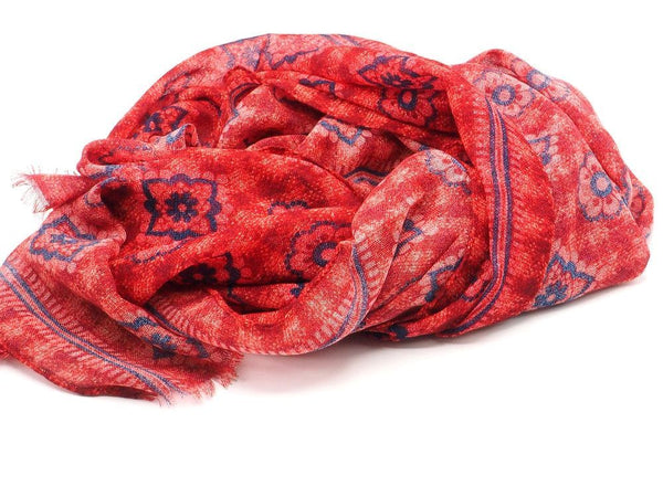 Red pure wool scarf