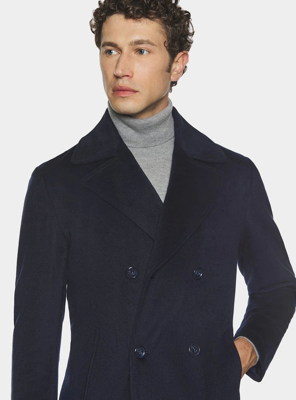 Cappotto doppiopetto tinta unita
