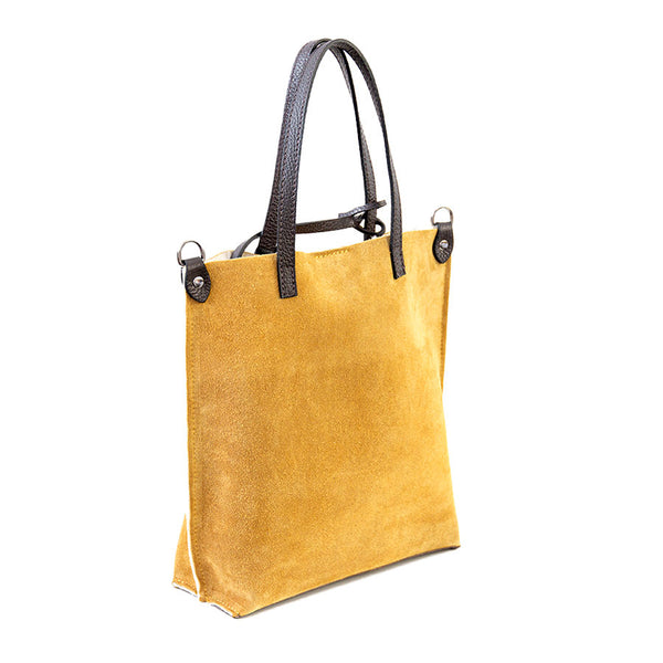 TRUDI - ochre suede and eco sheepskin bag