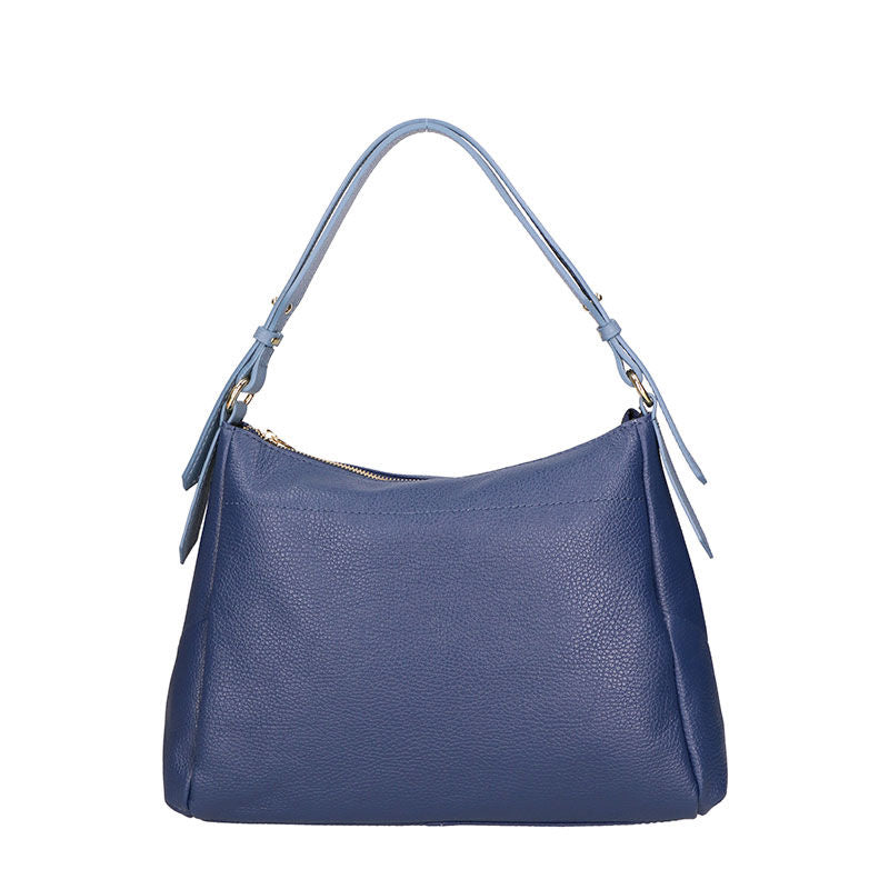 Women's Leather Handbag Contrast Handles - 6675.