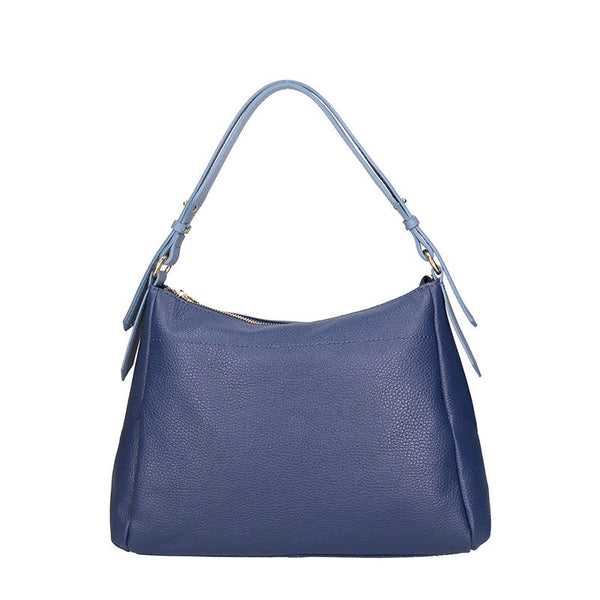 Women's Leather Handbag Contrast Handles - 6675.