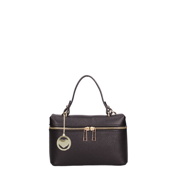 Women's Small Leather Clutch Bag with Double Zip Closure - 07160. 