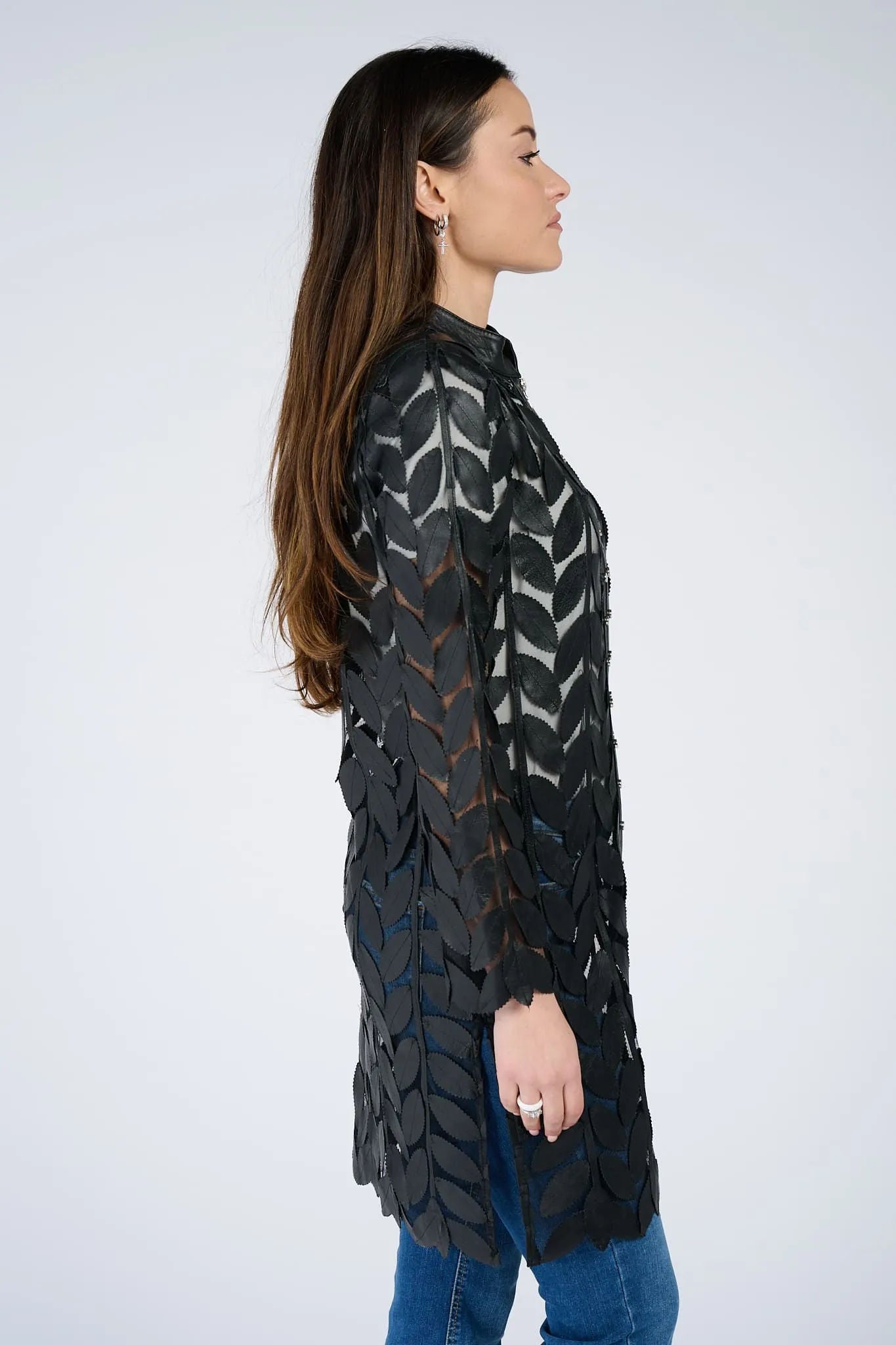 Long Leaf Jacket with Zip