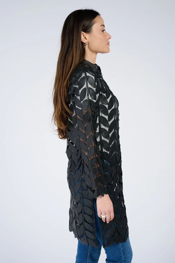 Long Leaf Jacket with Zip