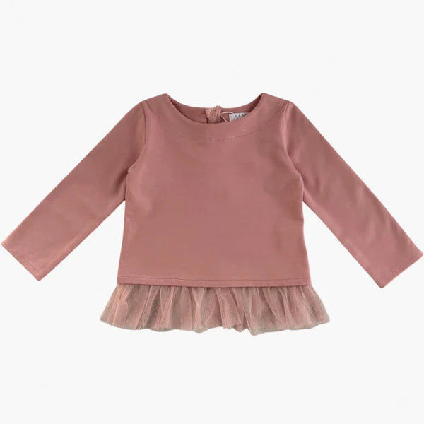 BLU PINK SWEATER WITH RUFFLE