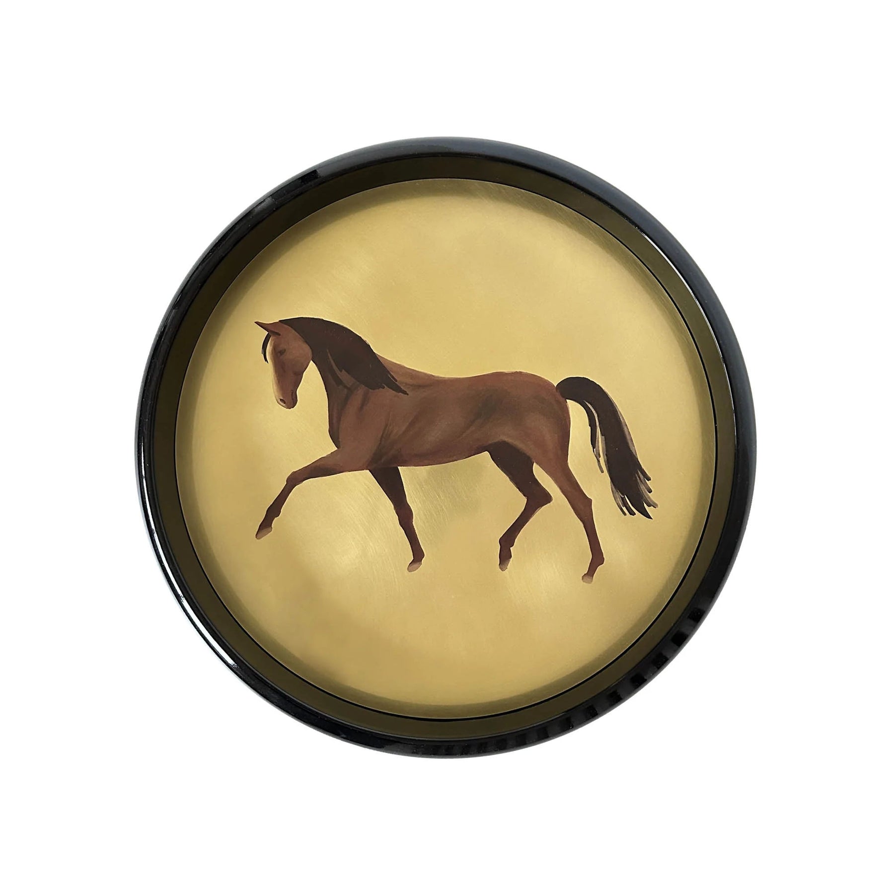 Polished Brass Horse Tray