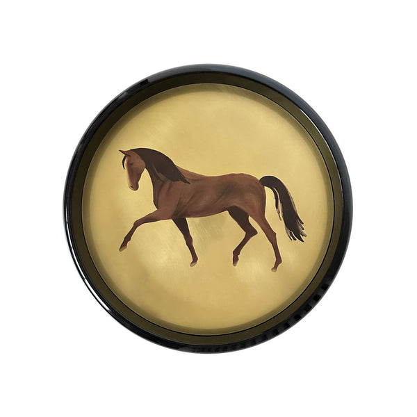 Polished Brass Horse Tray