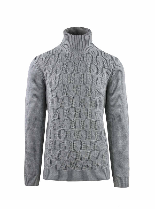 TURTLENECK WITH BRAID AND COB WORKMANSHIP