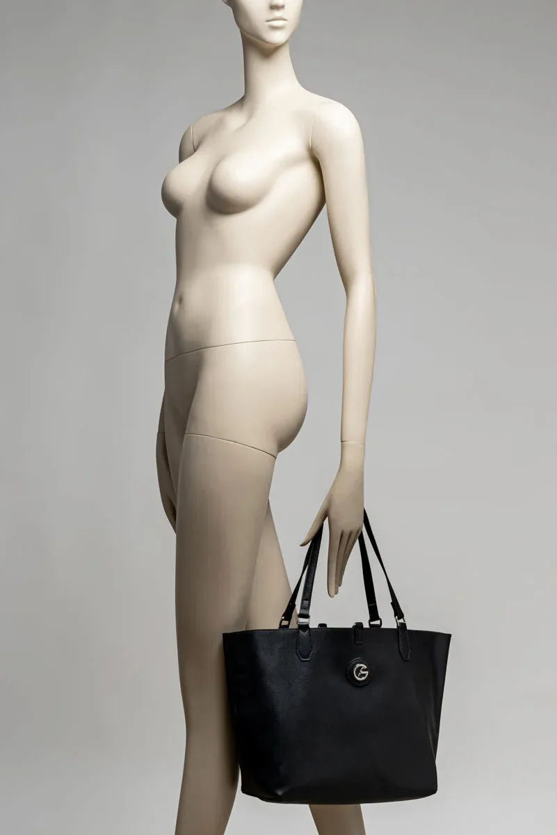 Teodosia Reversible Black Small Shopping Bag