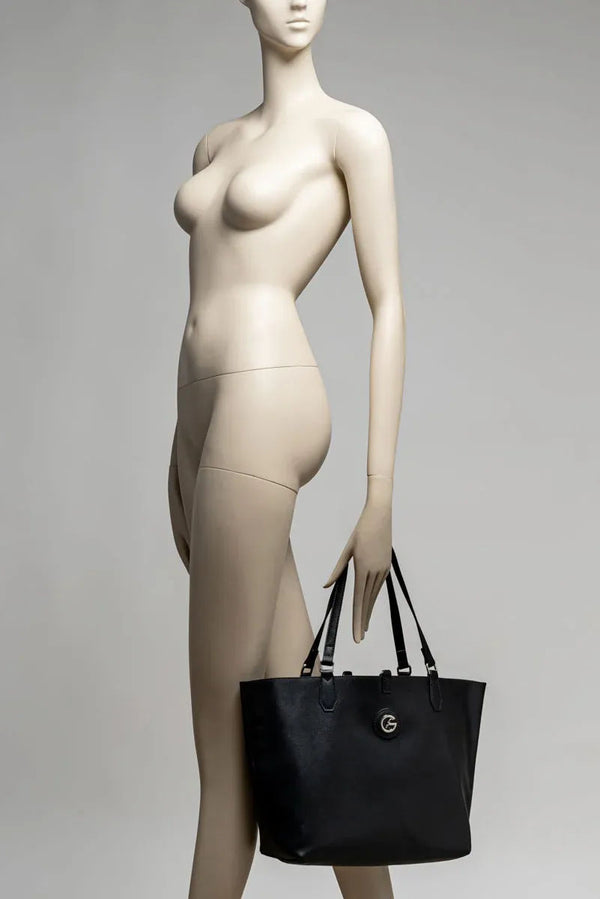 Teodosia Reversible Black Small Shopping Bag