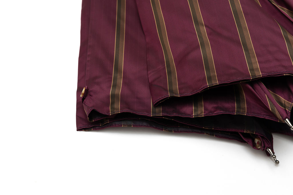 Mario Talarico purple striped chestnut wood umbrella
