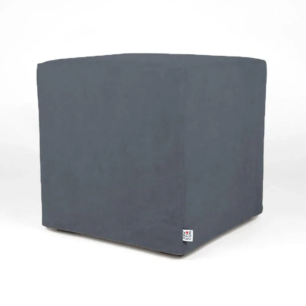 CUBE 55 | Cotton Footstool Pouf with Feet